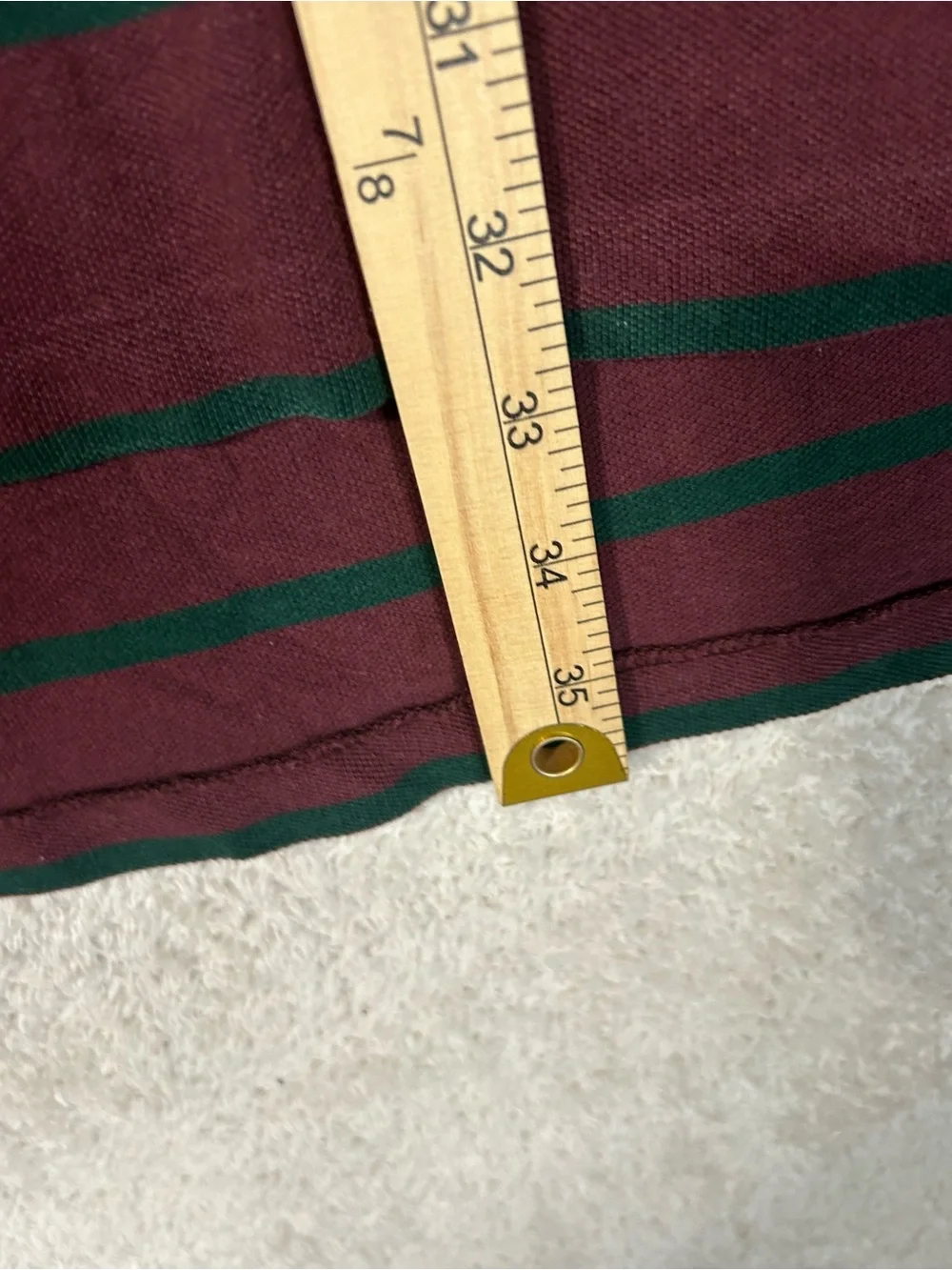 Ralph Lauren Rugby Polo Shirt 2X Tall Burgundy Green Stripe Casual Preppy Style